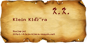 Klein Klára névjegykártya