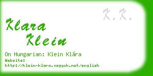 klara klein business card